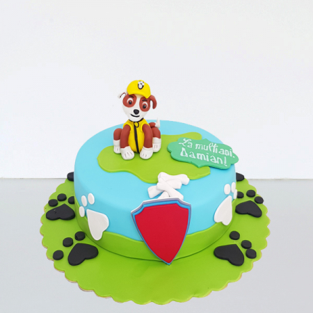 Torturi in pasta de zahar pentru baietei - Tort zuma din Paw Patrol