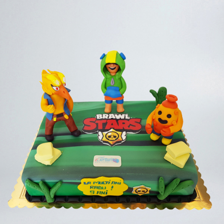 Torturi copii - Tort Brawl Stars cu 3 personaje