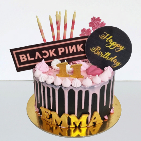 Torturi in frosting- crema - Tort in frosting Black Pink Ema