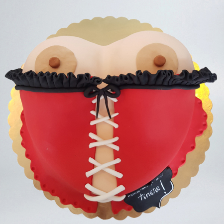 Torturi pentru pasiuni - Tort Bust sexy cu san la vedere