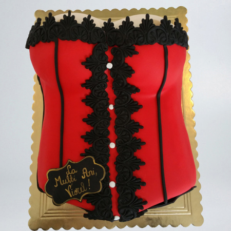 Torturi pentru adulti - Tort Bust Sexy pe rosu