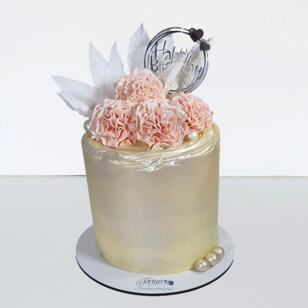 Torturi in frosting- crema pentru fetite - Tort in frosting elegant satinat