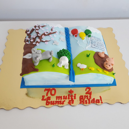 Torturi in pasta de zahar pentru fetite - Tort carte de povesti pentru copii