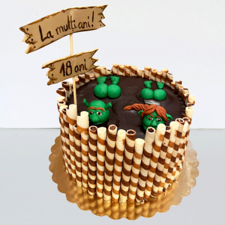 Torturi in frosting- crema pentru baieti - Tort Shreek