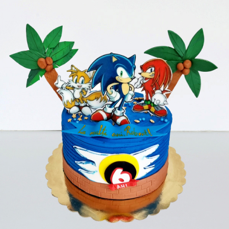 Torturi in frosting- crema pentru baieti - Tort in frosting Sonic si prietenii