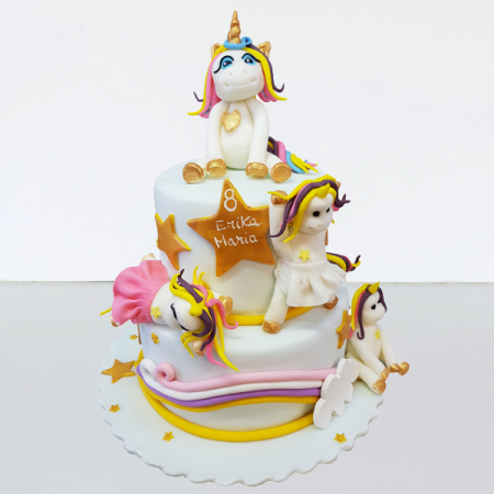 Torturi in pasta de zahar pentru fetite - Tort cu Baby Unicorn