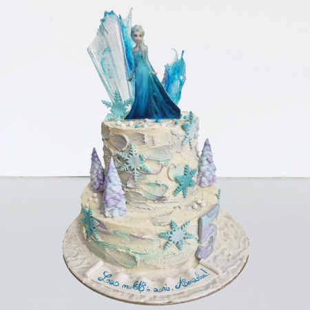Torturi in frosting- crema - Tort Elsa in frosting si gheata