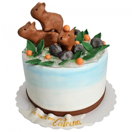 Torturi in pasta de zahar pentru fetite - Tort cu Capibara
