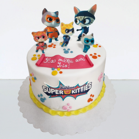 Torturi in pasta de zahar pentru fetite - Tort super Kitties