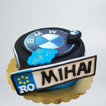 Torturi pentru pasiuni - Tort cu BMW si numar