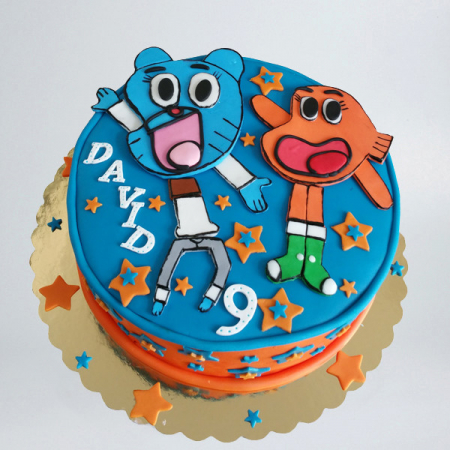 Torturi in pasta de zahar pentru baietei - Tort cu Gumball