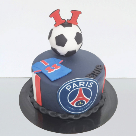 Torturi in pasta de zahar pentru baietei - Tort PSG fara etaj