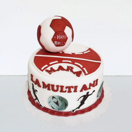 Torturi in pasta de zahar pentru baietei - Tort cu minge Handball Rapid