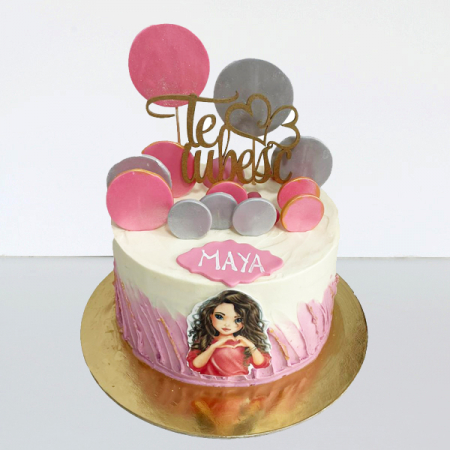 Torturi in frosting- crema pentru fetite - Tort in frosting Maya