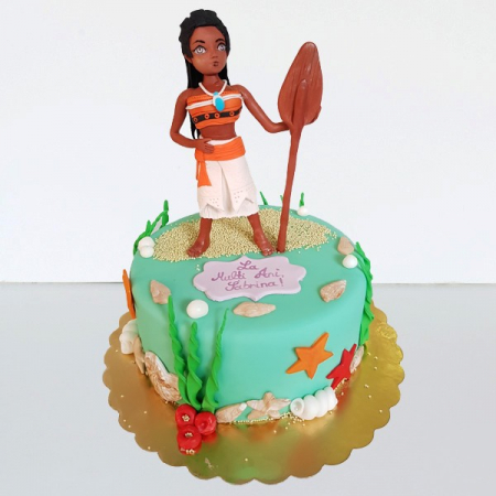 Torturi in pasta de zahar pentru fetite - Tort cu Moana Vaiana