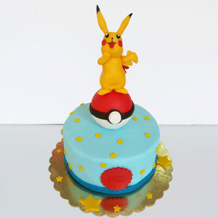 Torturi in pasta de zahar pentru fetite - Tort cu Pokemon Pichachiu