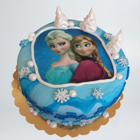 Torturi cu poza - Tort cu poza Ana si Elsa