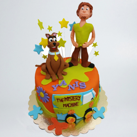 Torturi in pasta de zahar pentru baietei - Tort cu Scooby Doo si Shaggy