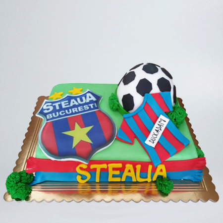 Torturi in pasta de zahar pentru baietei - Tort cu Steaua, minge si tricou