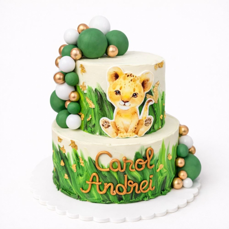 Torturi pentru botez - Tort in frosting Leut 2D cu etaj