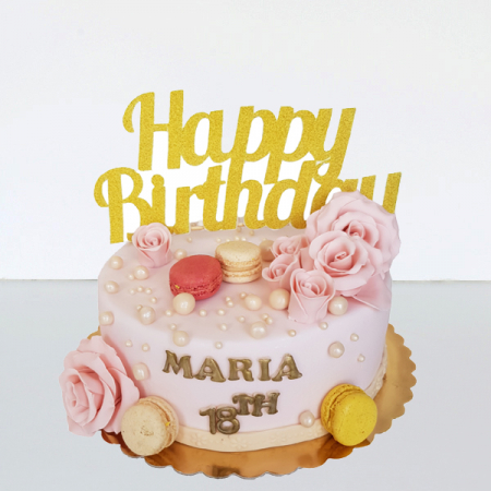 Torturi pentru adulti - Tort cu topper Happy Birthday