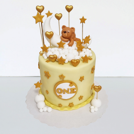 Torturi in pasta de zahar pentru fetite - Tort Botez ONE
