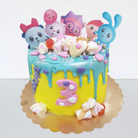 Torturi in pasta de zahar pentru fetite - Tort Drip cake Baby Ricky