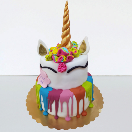Torturi in pasta de zahar pentru fetite - Tort Drip cake Unicorn