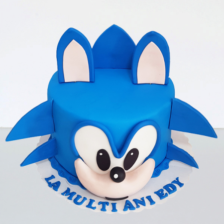 Torturi in pasta de zahar pentru baietei - Tort in forma de Sonic