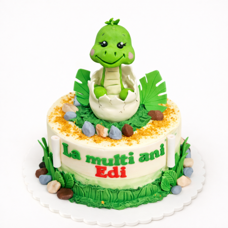 Tortulețe 1.7 kg - 2 kg - Tort in frosting cu Baby dinozaur