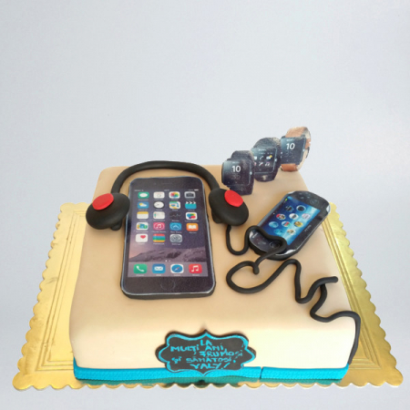 Torturi pentru adulti - Tort fashion cu telefon si ceasuri