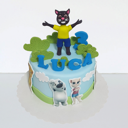 Torturi in pasta de zahar pentru fetite - Tort Talking Tom