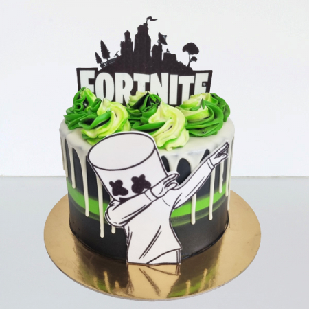 Torturi in frosting- crema pentru baieti - Tort in frosting silueta Fortnite