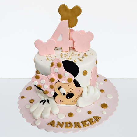 Torturi in pasta de zahar pentru fetite - Tort Minnie Mouse Andreea