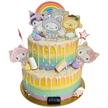 Torturi copii - Tort in frosting cu baby pisicute