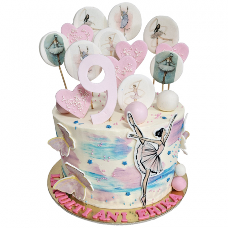 Torturi - Tort in frosting balerina si acadele