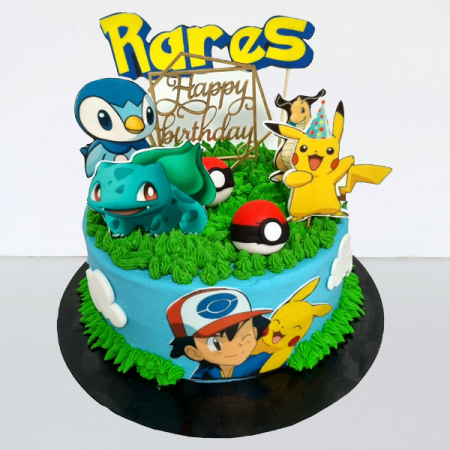 Torturi in frosting- crema pentru baieti - Tort in frosting gasca Pokemon