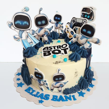 Torturi in frosting- crema pentru baieti - Tort in frosting cu Astrobot