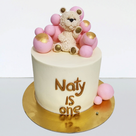 Torturi copii - Tort in frosting cu ursulet Naty