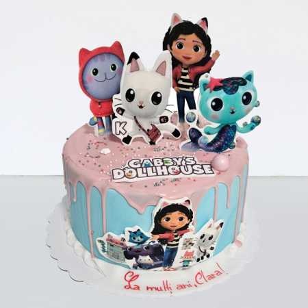 Torturi in frosting- crema - Tort Gabby's Dollhouse in pasta de zahar