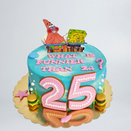 Torturi in frosting- crema pentru baieti - Tort in frosting Sponge Bob