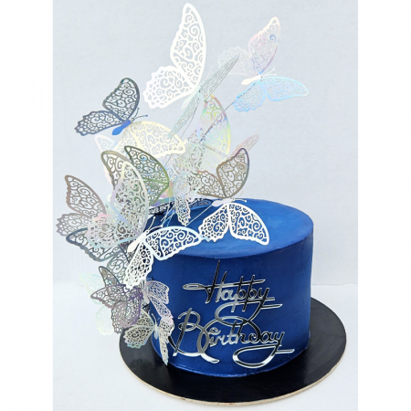 Tortulețe 1.7 kg - 2 kg - Tortulet in frosting fluturasi silver