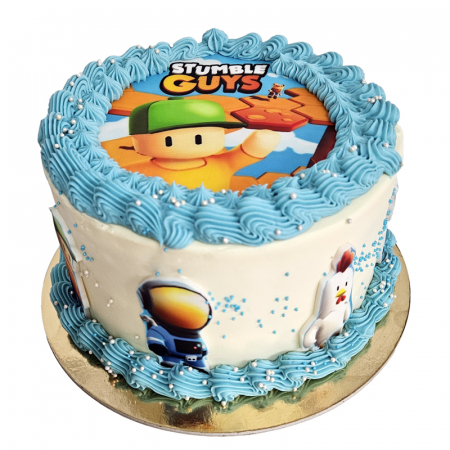 Torturi cu poza - Tort rotund in frosting Stumble guys