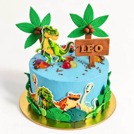 Torturi pentru adulti - Tort in frosting cu Dinozauri si Lego