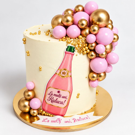 Torturi pentru adulti - Tort in frosting stical de sampanie
