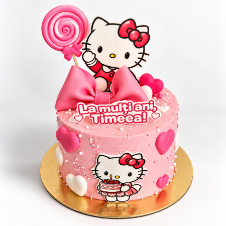 Torturi in frosting- crema - Tort in frosting Hallo Kitty Timeea