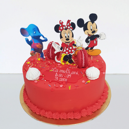 Torturi in frosting- crema pentru fetite - Tort in frosting cu Minni, Mickey 2D