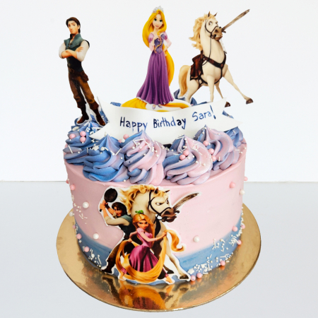 Torturi copii - Tort in frosting Rapunzel si prietenii