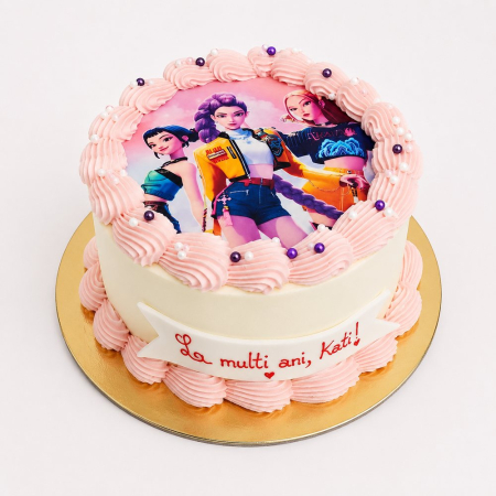 Torturi cu poza - Tort rotund in frosting poza Kpop