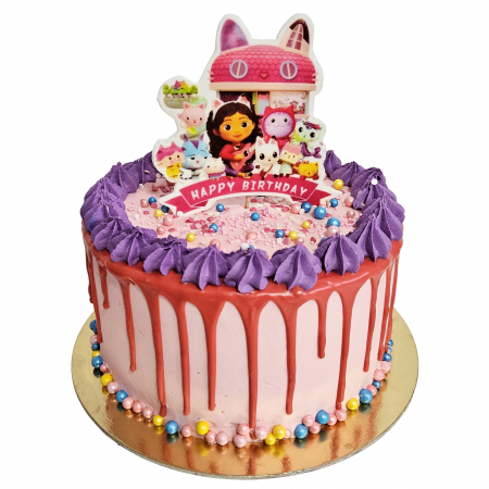 Torturi in frosting- crema - Tort in frosting roz gabby Dolhhause